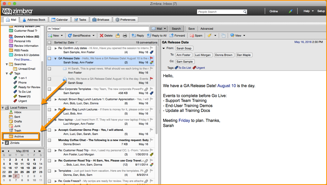 zimbra desktop email